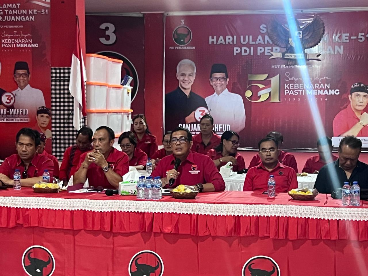 BURSA WABUP: Suasana rapat penjaringan calon kepala daerah di internal DPC PDIP Tabanan, Jumat (19/4/2024)