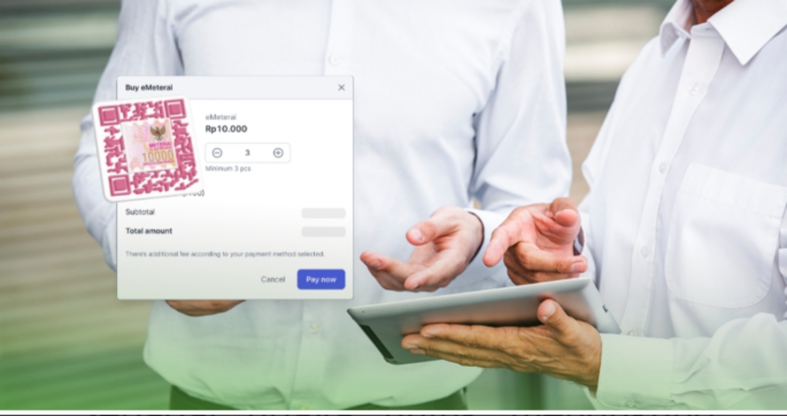 BERAGAM KEUNTUNGAN: Anda dapat membeli e-Meterai resmi secara online. (e-Meterai)