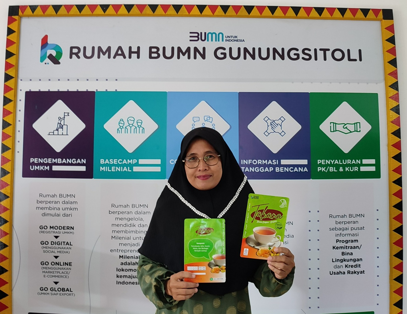 BERGERAK MAJU: Salah satu rumah UMKM untuk menaikkan kelas dengan membuat kemasan lebih menarik.