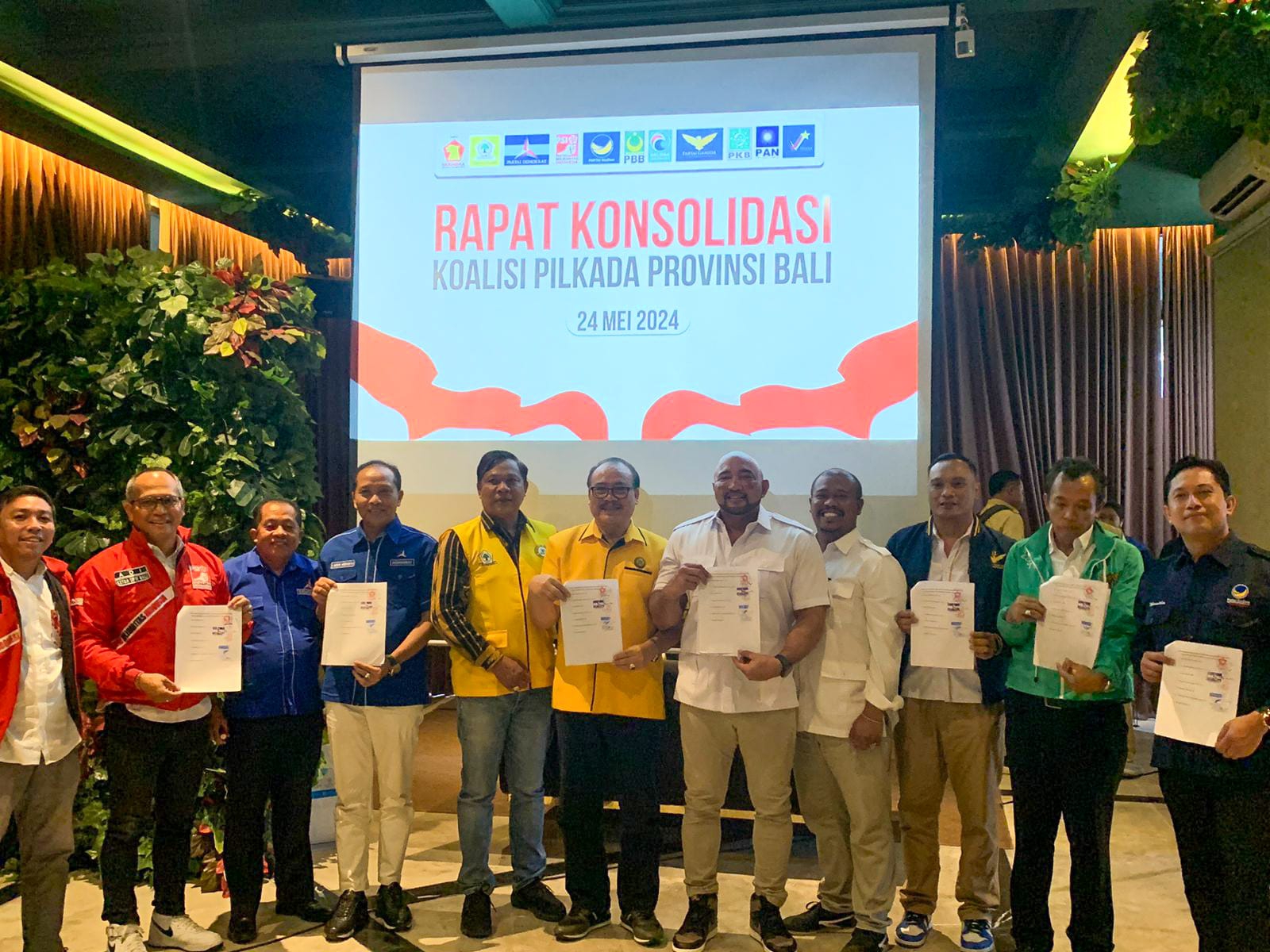 MENUJU BALI 1: Koalisi Indonesia Maju Provinsi Bali gelar Rapat Konsolidasi Koalisi Pilkada Provinsi Bali Tahun 2024, Jumat (24/5) di The Brass Bali, Denpasar. (Radar Bali Photo)