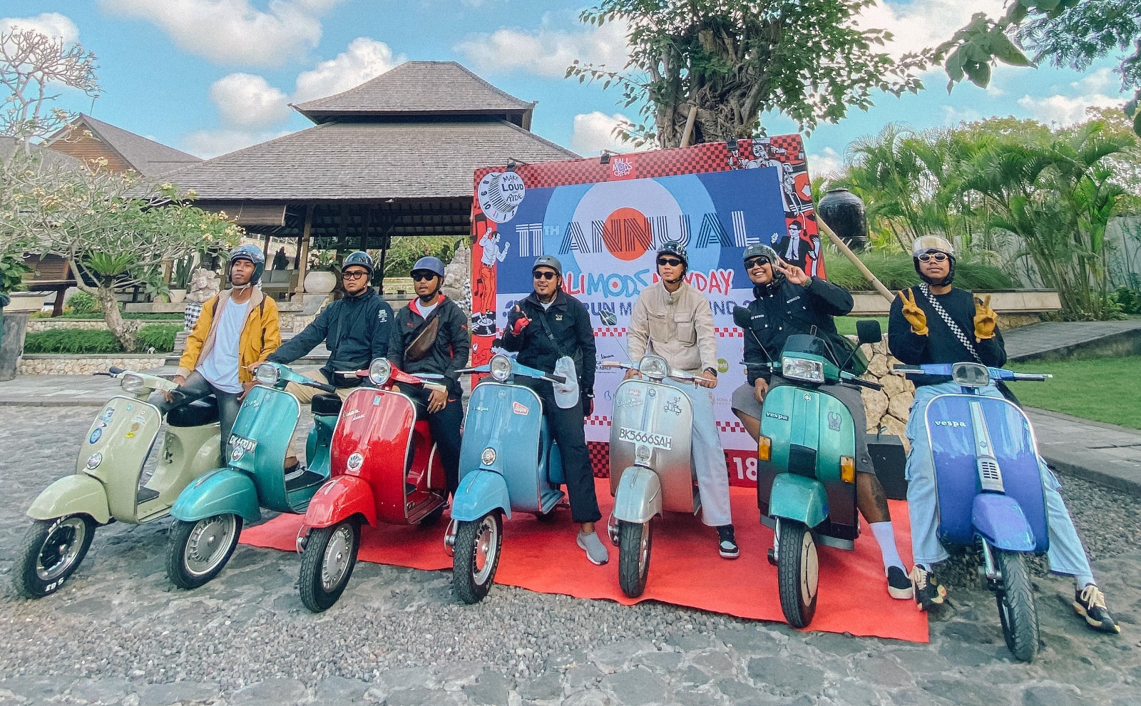 PESTA ANAK VESPA: Jimbaran Hub menjadi tuan rumah titik finis Bali Mods May Day 2024. (Jimbaran Hub)