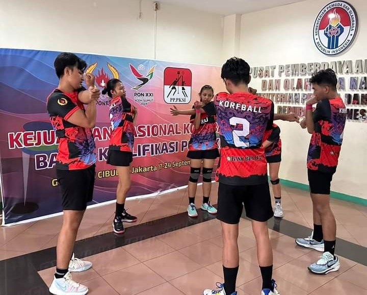 TARGET MEDALI: Tim Korfball Bali sedang genjot latihan untuk memenuhi target medali di PON Aceh- Sumatera Utara 2024