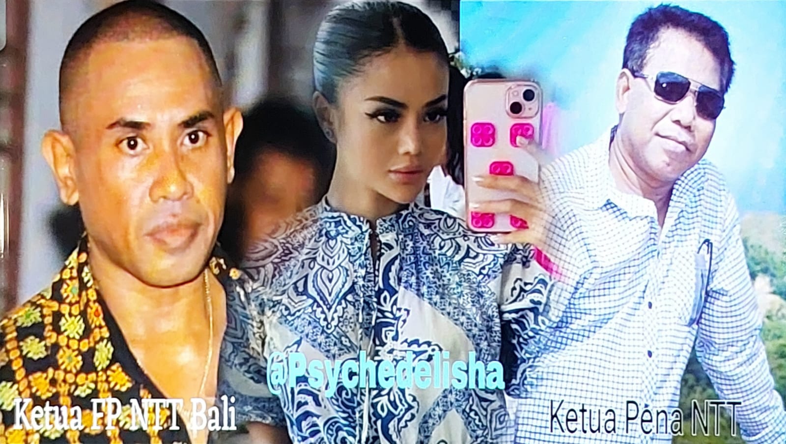 DUGAAN RASIS: Ketua Forum Pemuda NTT  Bali Kristianus Bali (kiri), Ketua PENA NTT Bali Ignasius Igo Kleden (kanan) pemilik akun IG @Psychedelisha. (Radar Bali Photo)