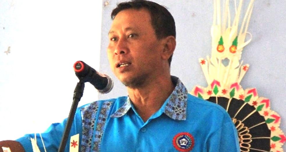 TEGAS MENOLAK : Ketua DPC KSPSI Tabanan,  Ketut Budiarsa. (Istimewa)
