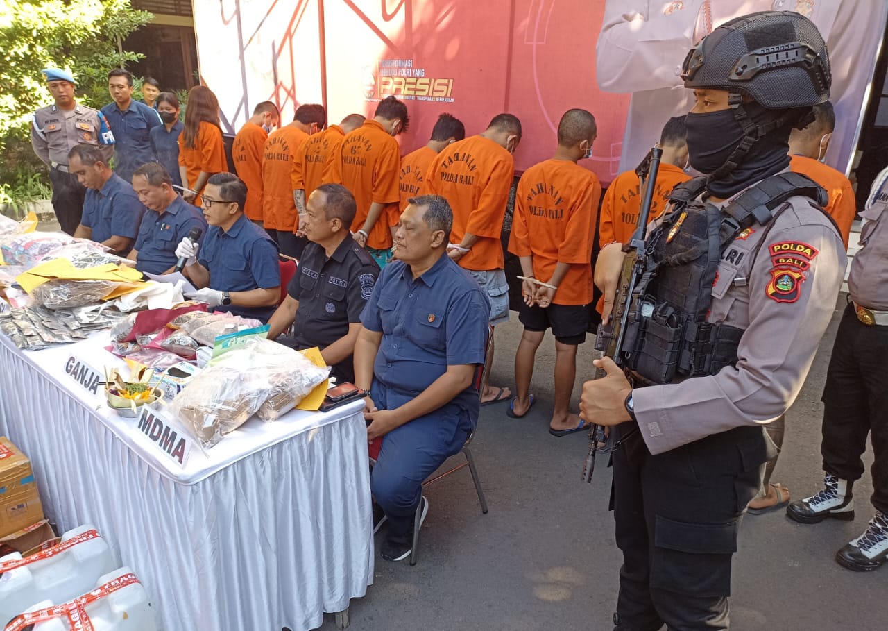 INI FAKTA: Hasil tangkapan operasi antik agung Polda Bali dan jajaran, kiloan narkoba berbagai jenis diamankan.