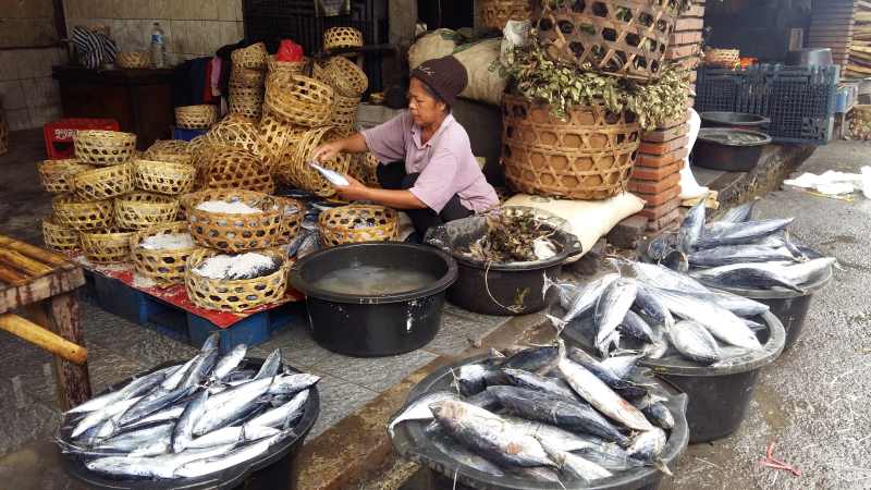 SENTRA PEMINDANGAN : Suasana Sentra Pemindangan Ikan, di Desa Kusamba, Kecamatan Dawan, Klungkung. (dewa ayu pitri arisanti)