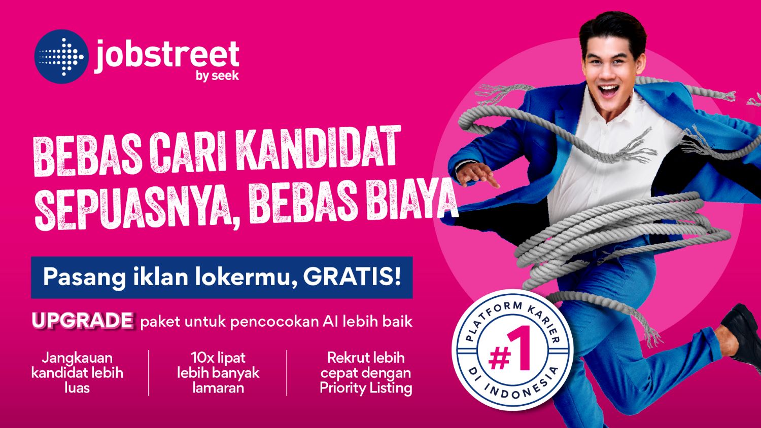 GRATIS: Jobstreet Hadirkan Iklan Lowongan Kerja Gratis.
