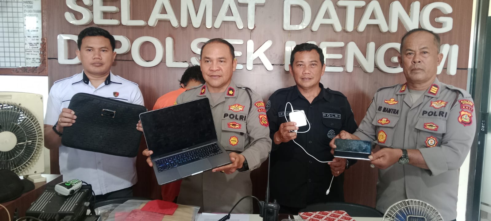 NEKAT: NK, 28, diringkus dan meringkuk di Polsek  Mapolsek Mengwi, Rabu (10/7/2024).