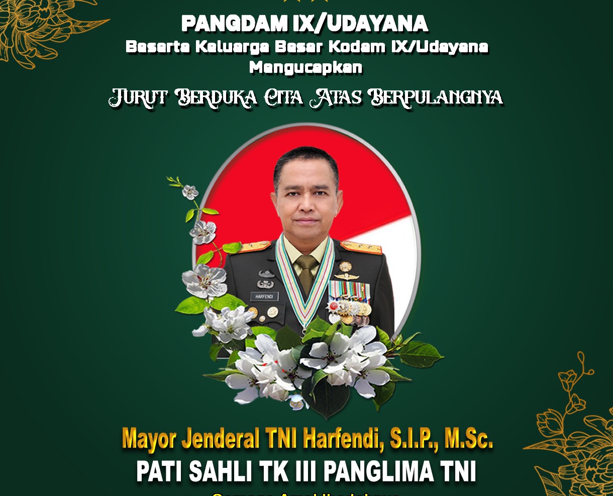 WAFAT: Mantan Pangdam IX/Udayana ke-33 Mayjen Harfendi tutup usia.