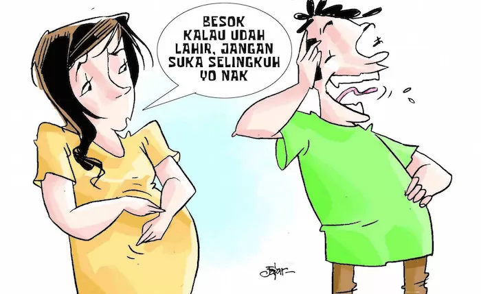 TANPA AYAH: Ilustrasi Kadek Diah yang ditinggakl mantan kekasih setelah hamil 18 minggu.