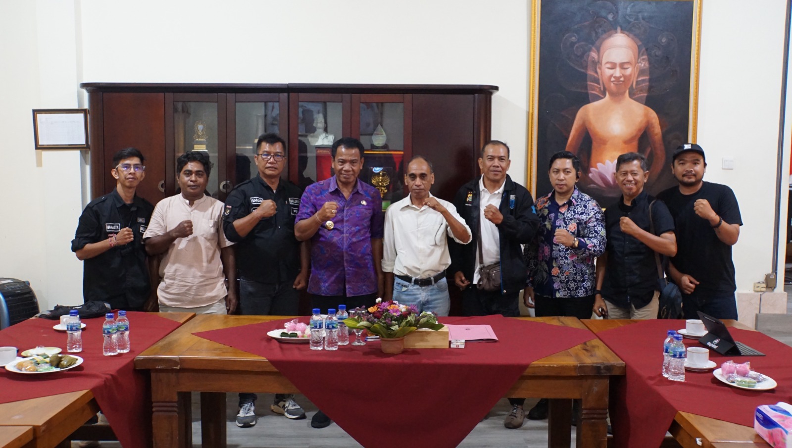Audensi Pengurus SMSI Kabupaten Buleleng dengan Pj Bupati Buleleng Ketut Lihadnyana di Singaraja (9/8/2024).