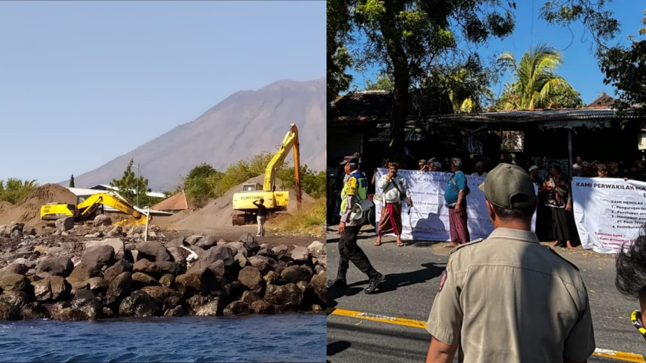 REKLAMASI: Ada pelabuhan tongkang milikn PT. Pasir Toya Anyar Kubu (PTAK), milik Yosef Anton Widjaya Edy Widjaya, dari hasil reklamasi, Rabu (14/8/2024)
