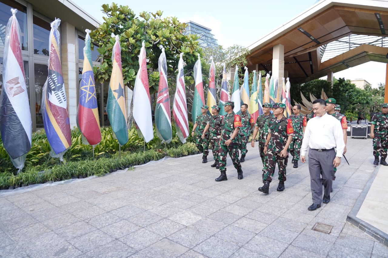 INSPEKSI: Pangdam IX/Udayana Mayjen TNI Muhammad Zamroni, S.I.P., M.Si. persiapan KTT IAF HLF MSP 2024 di Bali