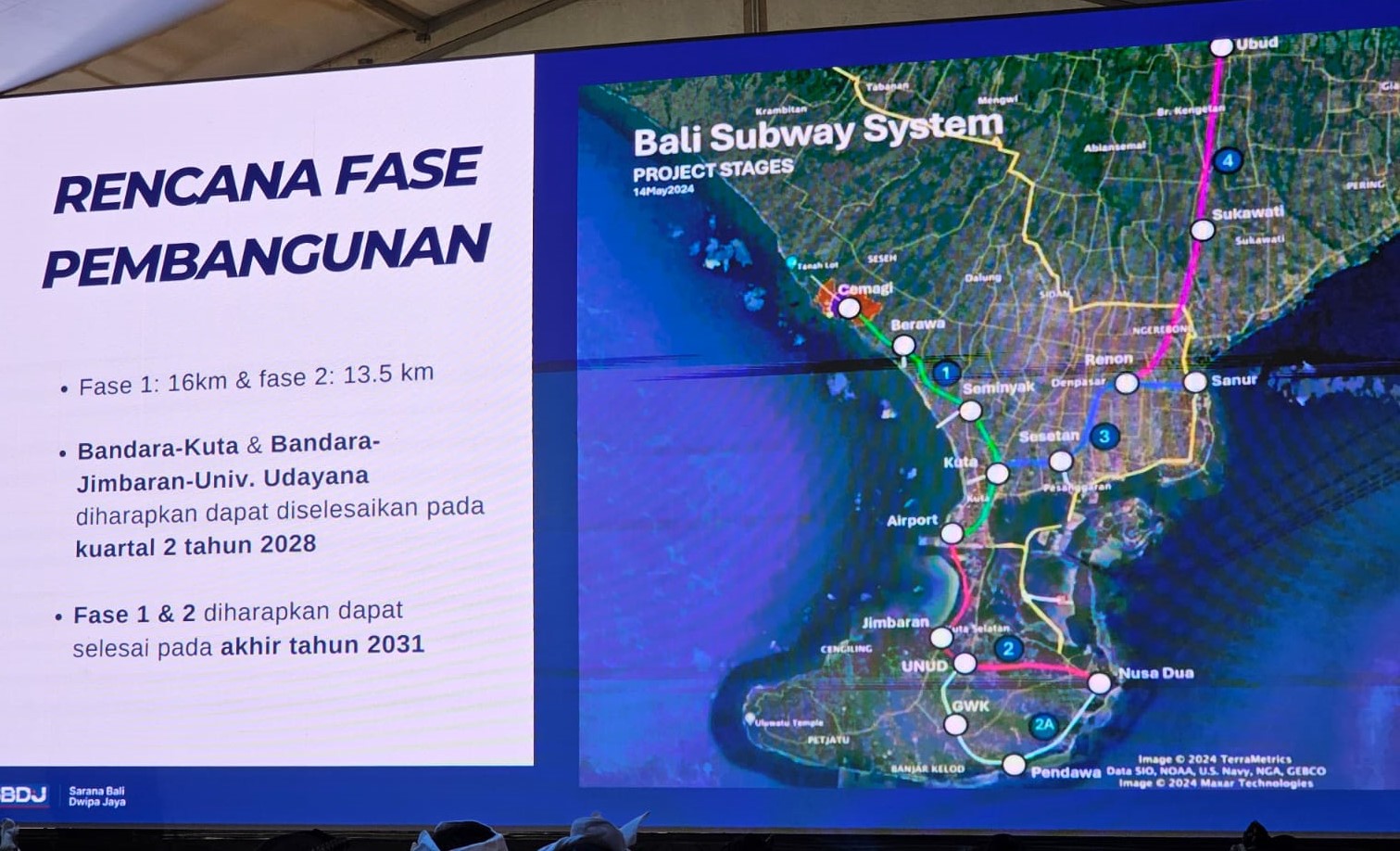 Rancangan Bali Urban Subway di titik 1 kawasan Canggu ke Bandara I Gusti Ngyurah Rai