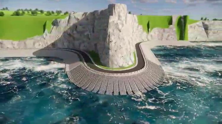 RENCANA: Desain rencana jalan inspeksi yang melingkar di bawah areal tebing Pura Uluwatu.