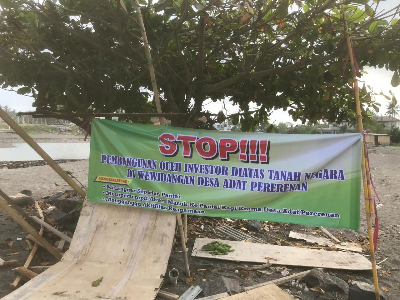 STOP: Warga Pererenan protes, minta menghentikan proyek pembangunan di Pantai Lima karena melanggar