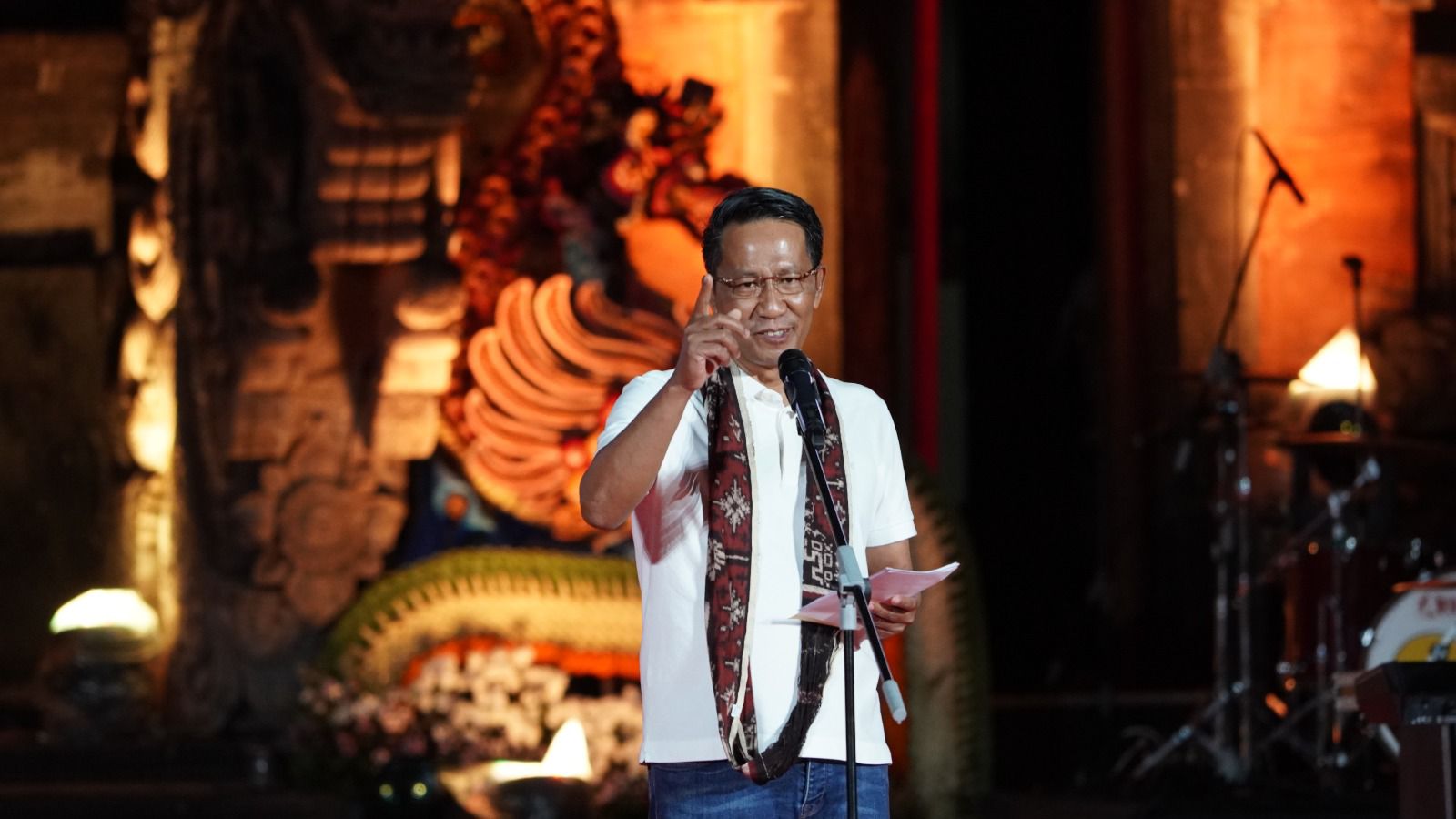TEGAS: Menkumham Supratman Andi Agtas di Art Center Bali, Denpasar, Sabtu 7 September 2024. (Humas Kanwil Kum HAM Provinsi Bali)
