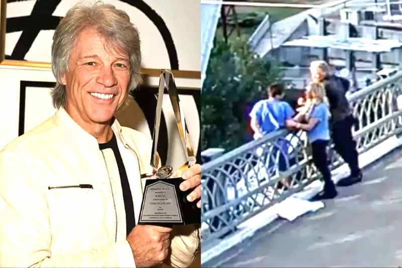 AKSI HEROIK : Aksi Bon Jovi berhasil menyelamatkan nyawa perempuan yang hendak bunuh diri. (Marca)