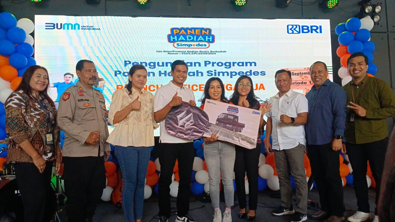 Pengundian hadiah Simpedes BRI Kantor Cabang Singaraja di Beirutz Resto Singaraja pada Sabtu (21/9/2024) pagi.