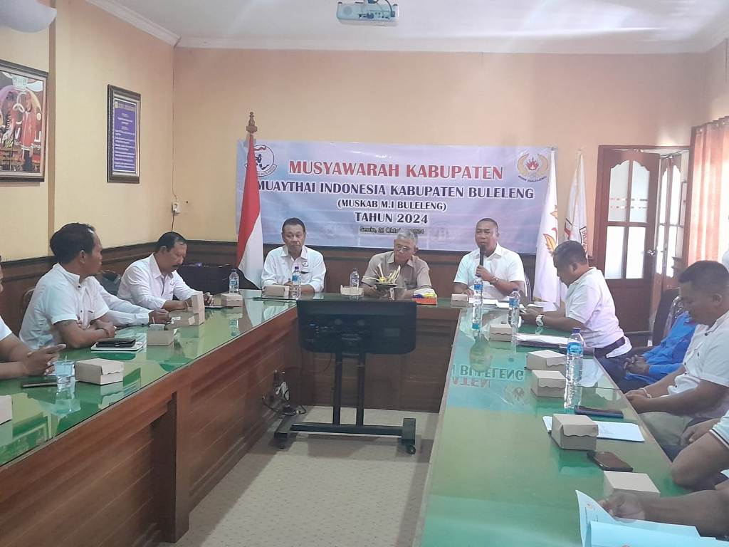 MUSCAB: Suasana Muscab muaythai yang diadakan pada Senin, 21 Oktober 2024, di kantor KONI  Buleleng.