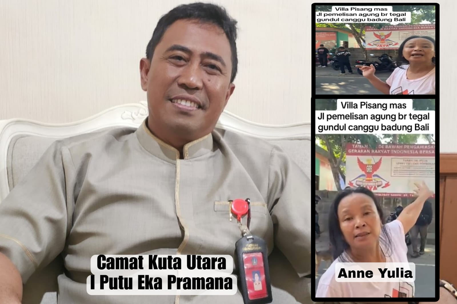 HEBOH: Camat Kuta Utara I Putu Eka Pramana beri pernyataan, Kamis (24/10/2024).