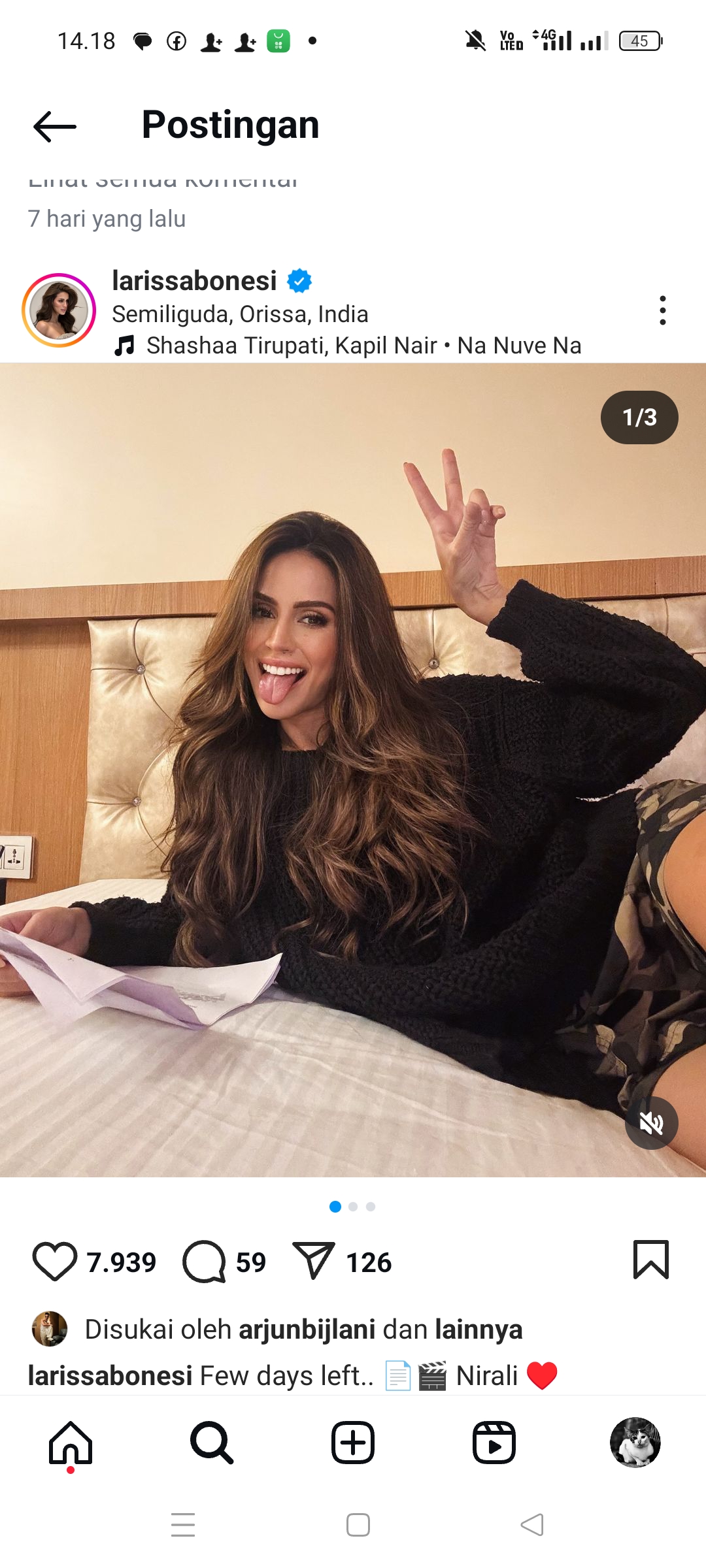 Larissa Bonesi model diduga kekasih Arya Khan