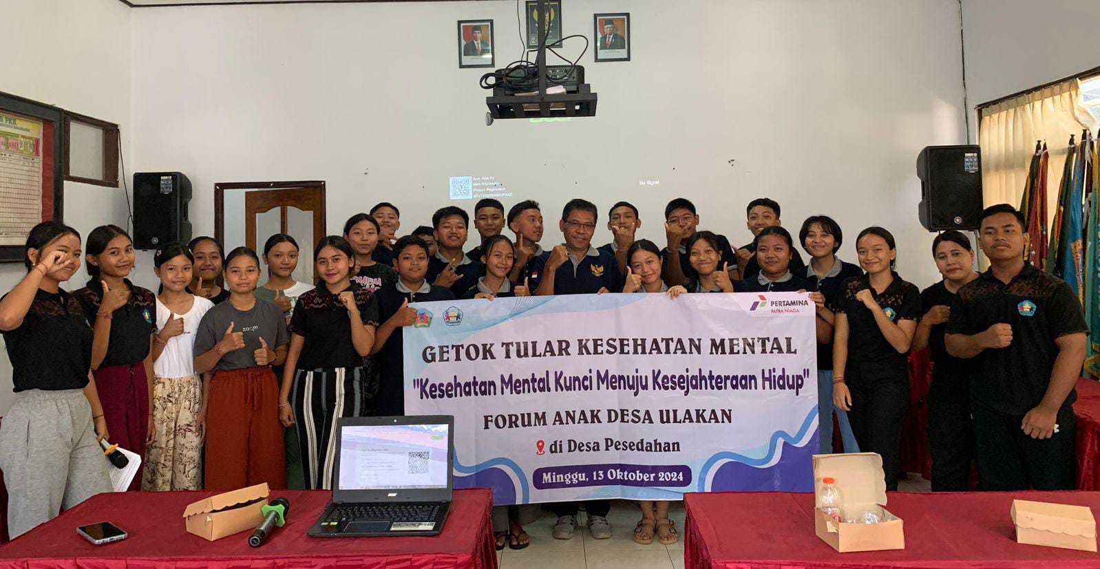 Gethok Tular Kesehatan Mental Remaja oleh Forum Anak Desa Ulakan bersama Posyandu Remaja Desa Ulakan yang difasilitasi Pertamina melalui Denpasar Mental Health Center (DMHC).