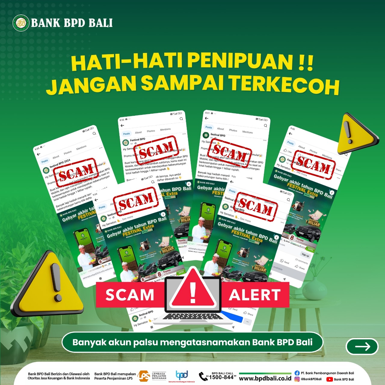 Contoh penawaran penipuan atas nama bank BPD Bali yang sempat beredar di media sosial