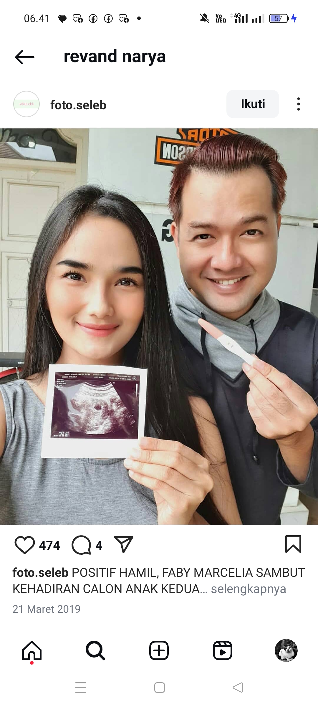 Revand Narya dan mantan istrinya Faby Macelia