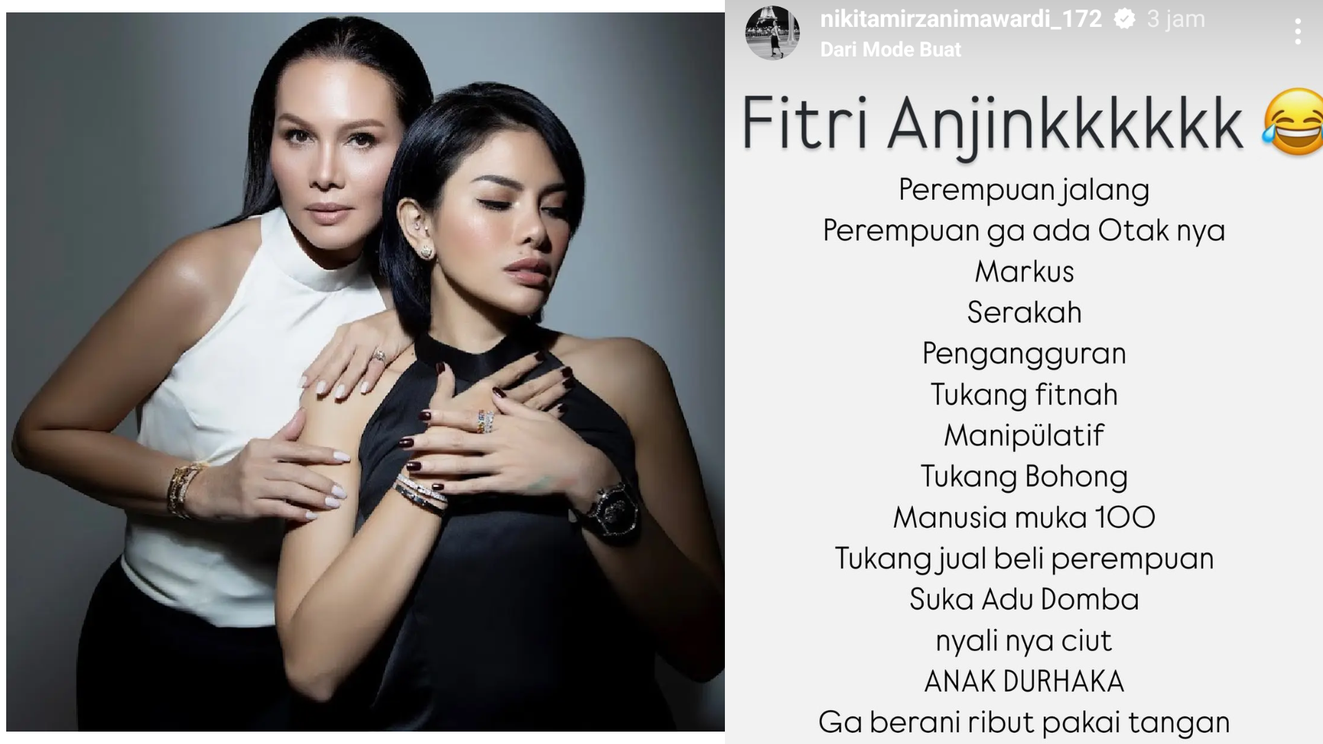 Story Nikita Mirzani diduga tertuju untuk Fitri Salhuteru