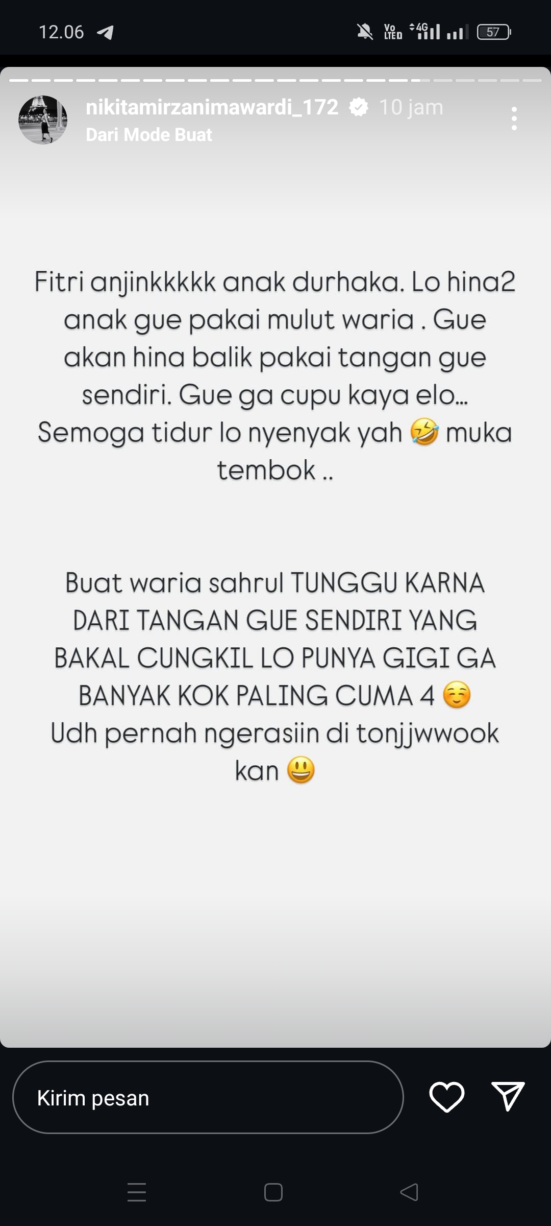 Nikita Mirzani mengamuk pada sahrul