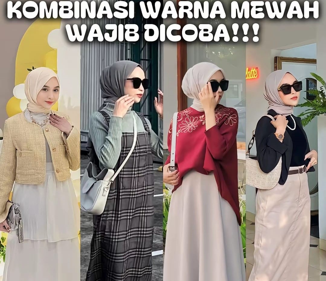 SENTUHAN: Empat model menunjukkan tren warna fashion 2025.