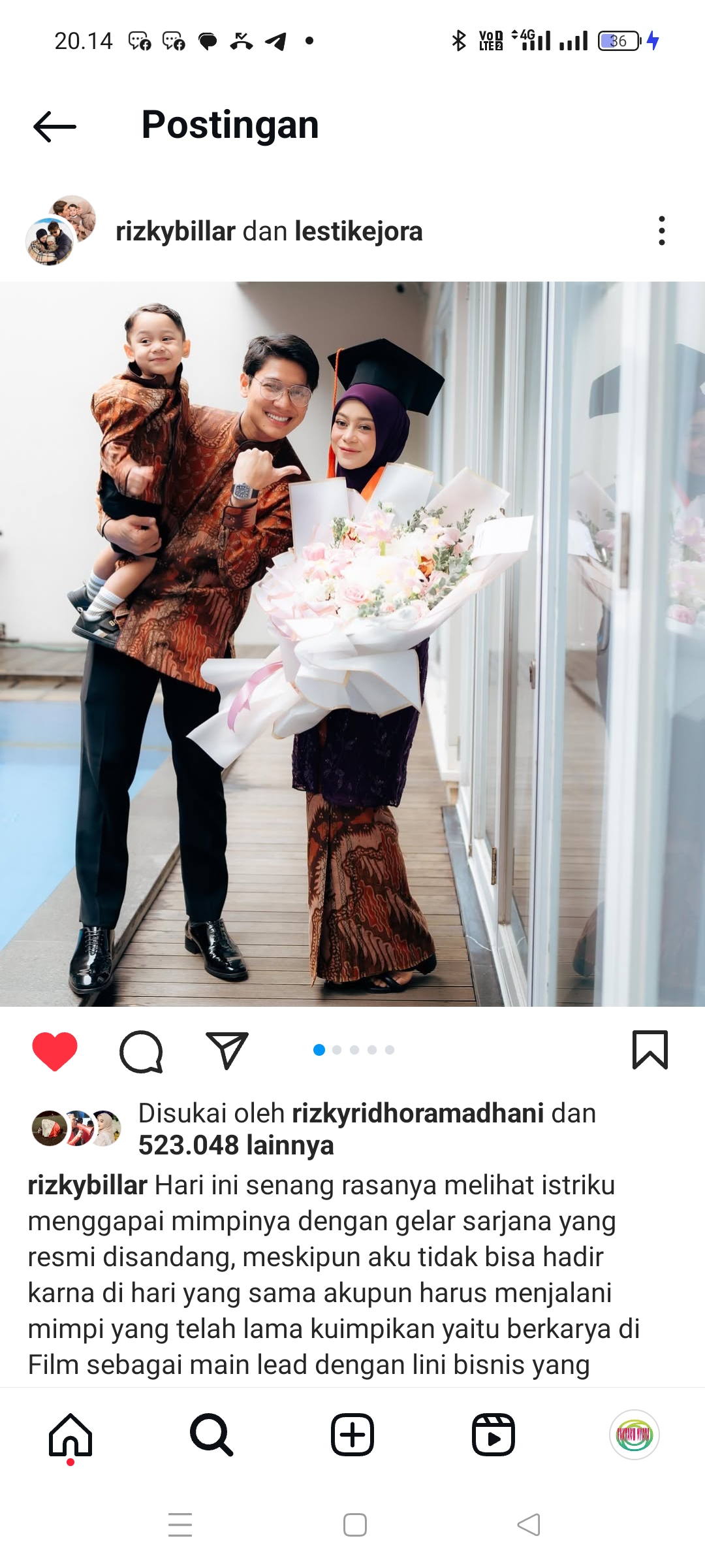 Lesti Kejora dan Rizky Billar beserta anak mereka