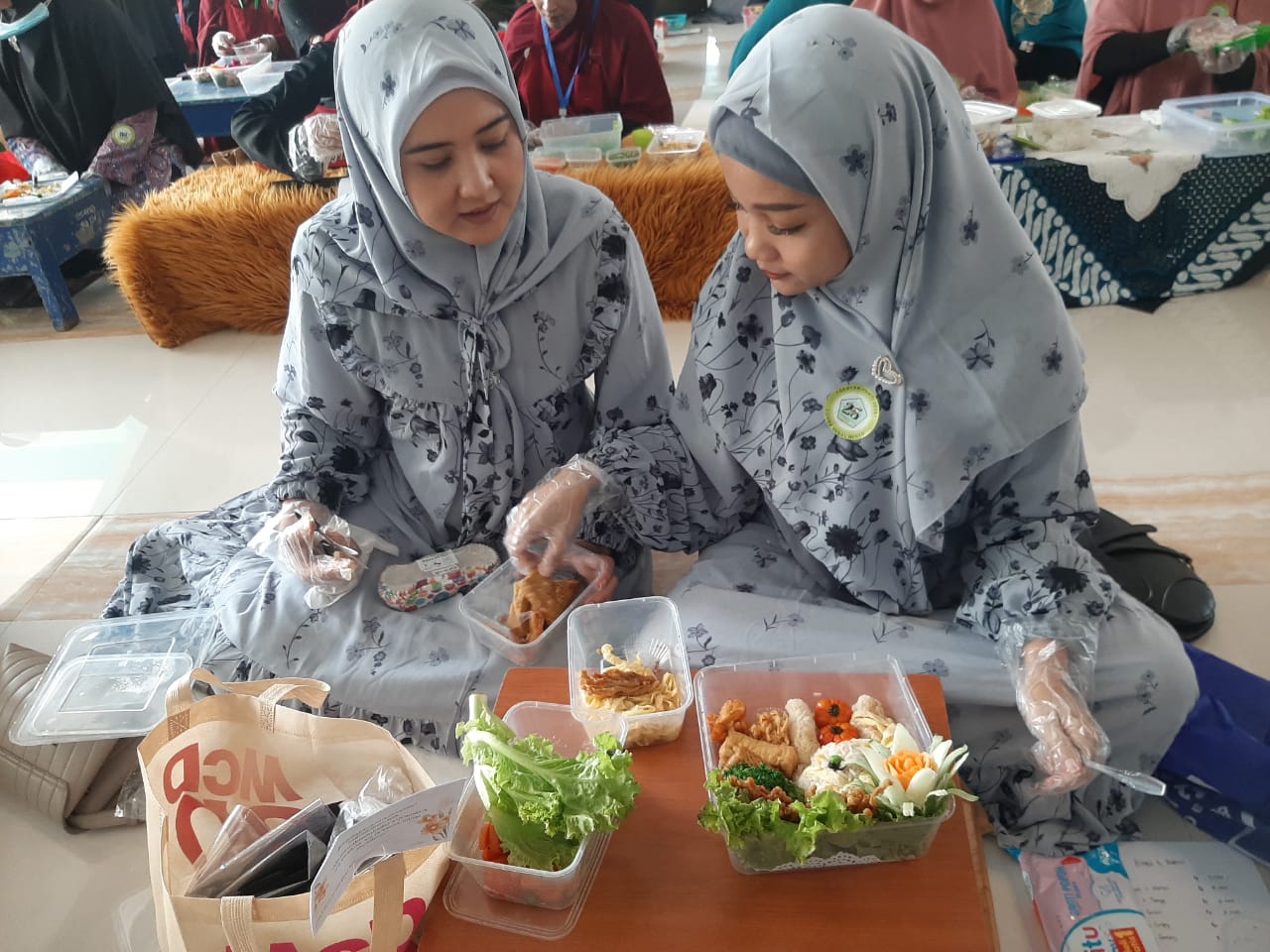 NASI UDUK: Salah satu tim peserta  lomba bekal makanan anak sekolah atau Bento