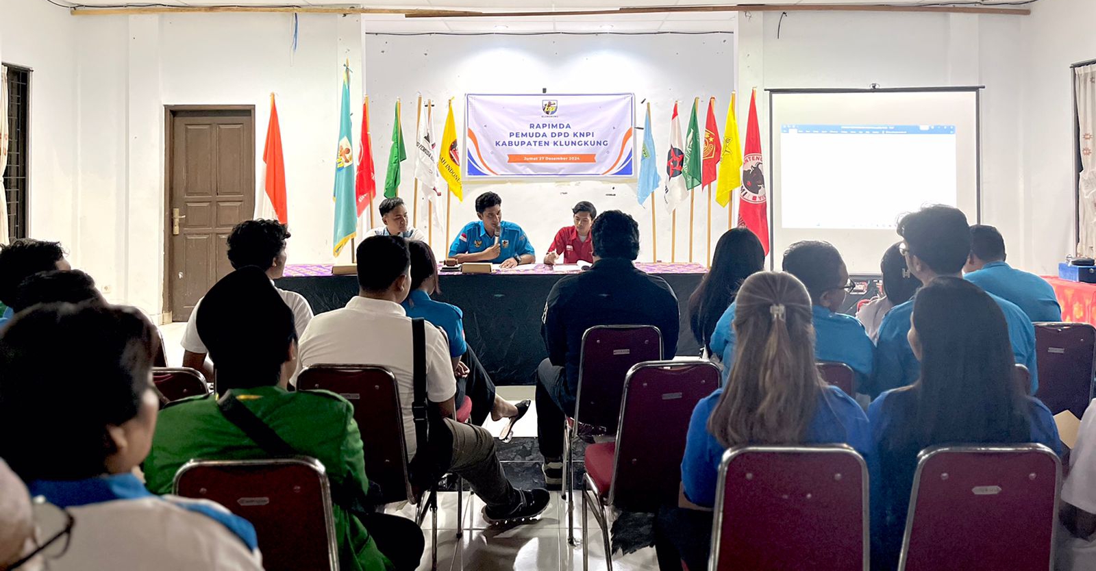 Suasana Rapimda Pemuda/KNPI Kabupaten Klungkung tahun 2024 digelar pada Jumat, (27/12/2024).