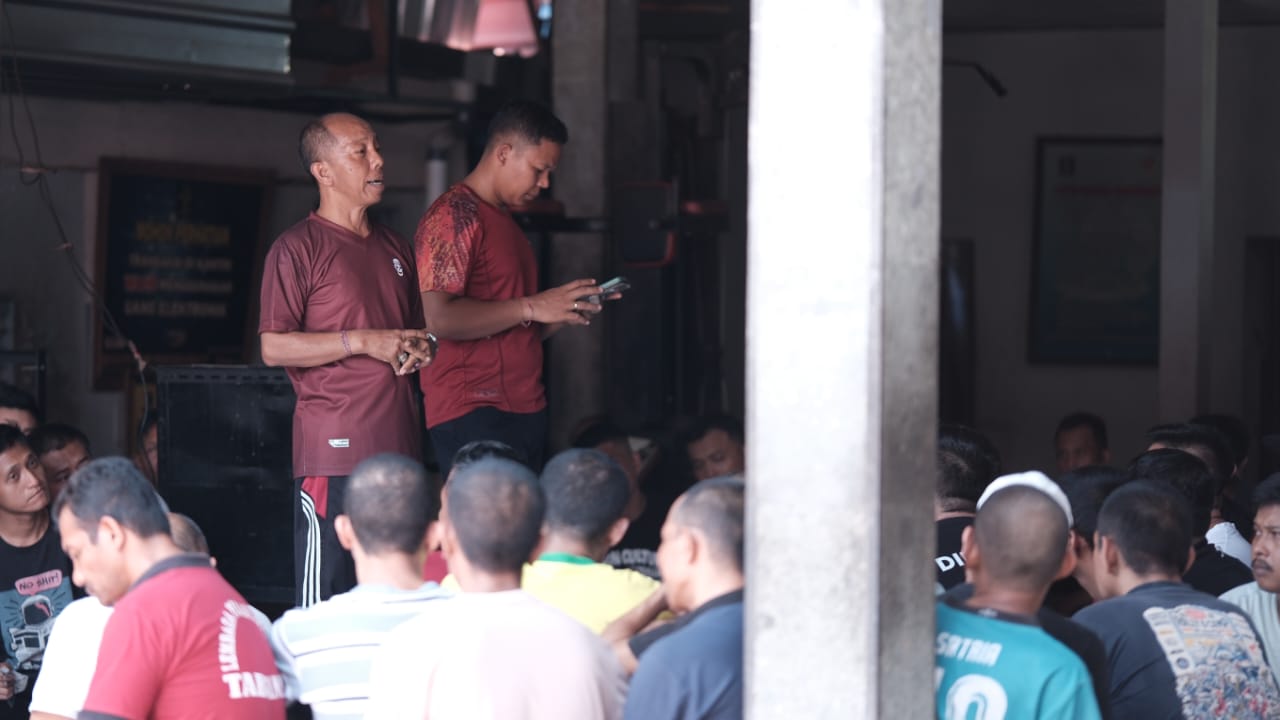 SOSIALISASI: Ratusan warga binaan Lapas Tabanan mengikuti sosialisasi untuk kegiatan pelatihan dan pembinaan.