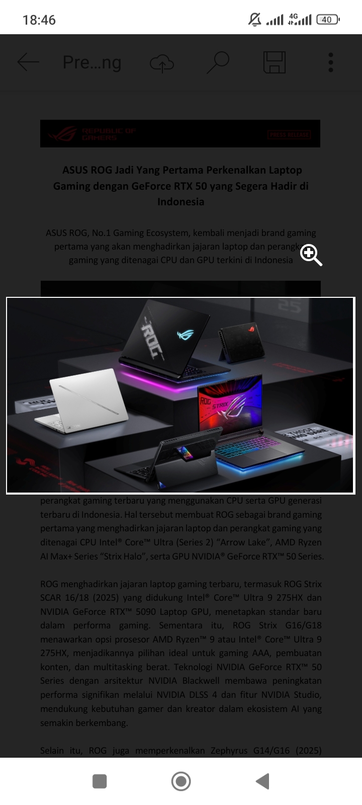 ROG menghadirkan jajaran laptop gaming terbaru.