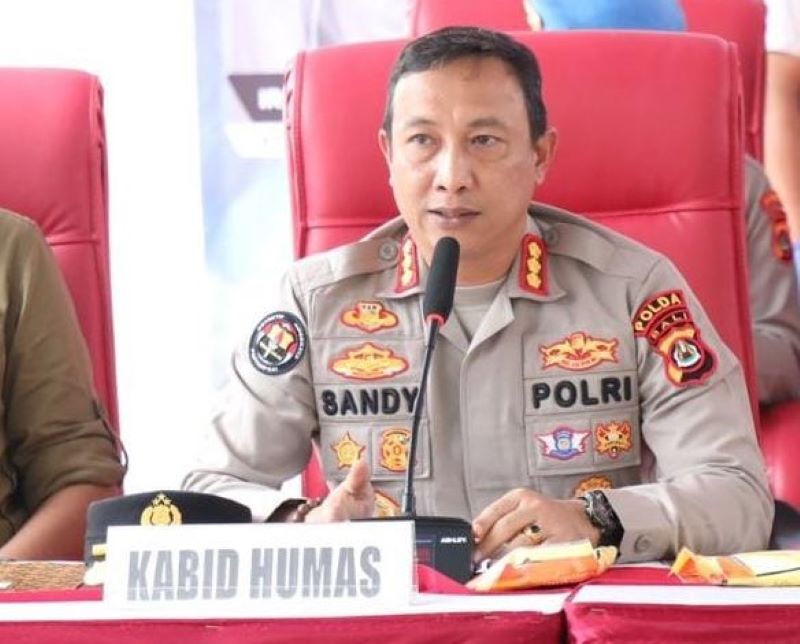 IMBAUAN: Kabid Humas Polda Bali Kombes Pol Ariasandy S.I.K., dalam konferensi pers menyikapi maraknya bencana alam di Bali.
