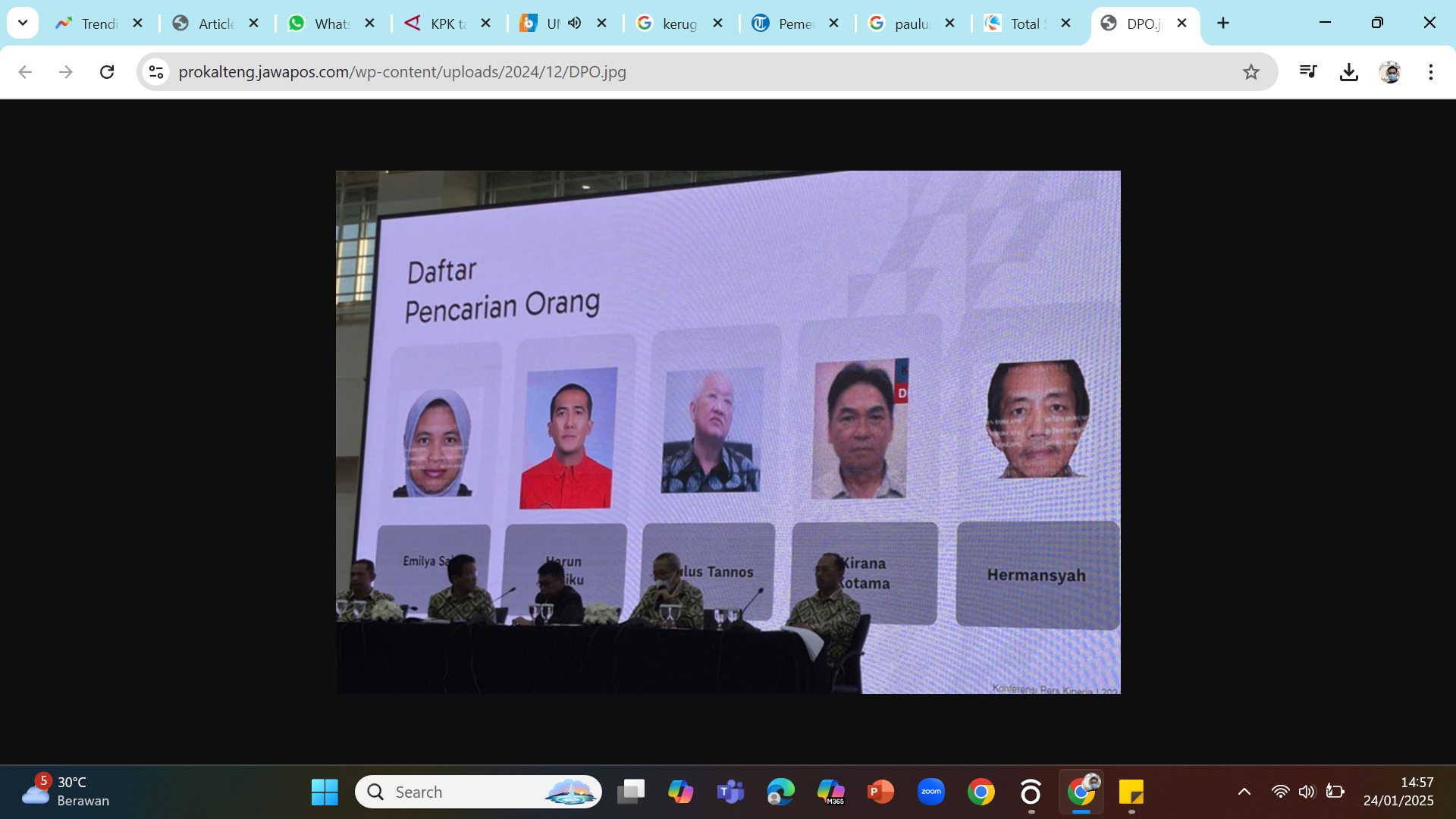EMPAT DPO MASIH BERKELIARAN - Konferensi pers KPK terkait lima orang buron kasus korupsi, termasuk Paulus Tannos.