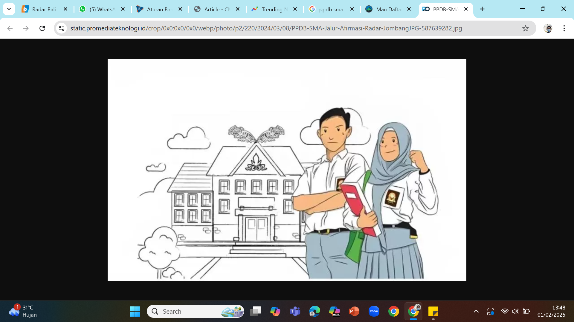 KUOTA BERUBAH - Kemendikdasmen mengubah kuota di Sistem Penerimaan Murid Baru (SPMB) yang menggantikan Penerimaan Peserta Didik Baru (PPDB) jenjang SD-SMA.