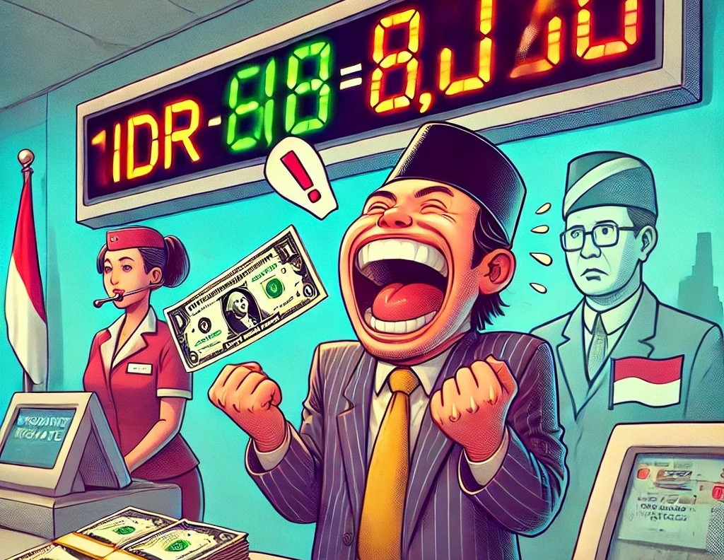 GEGER: Ilustrasi isu jatuhnya dolar AS dan menguatnya rupiah pada 1 Februari 2025.