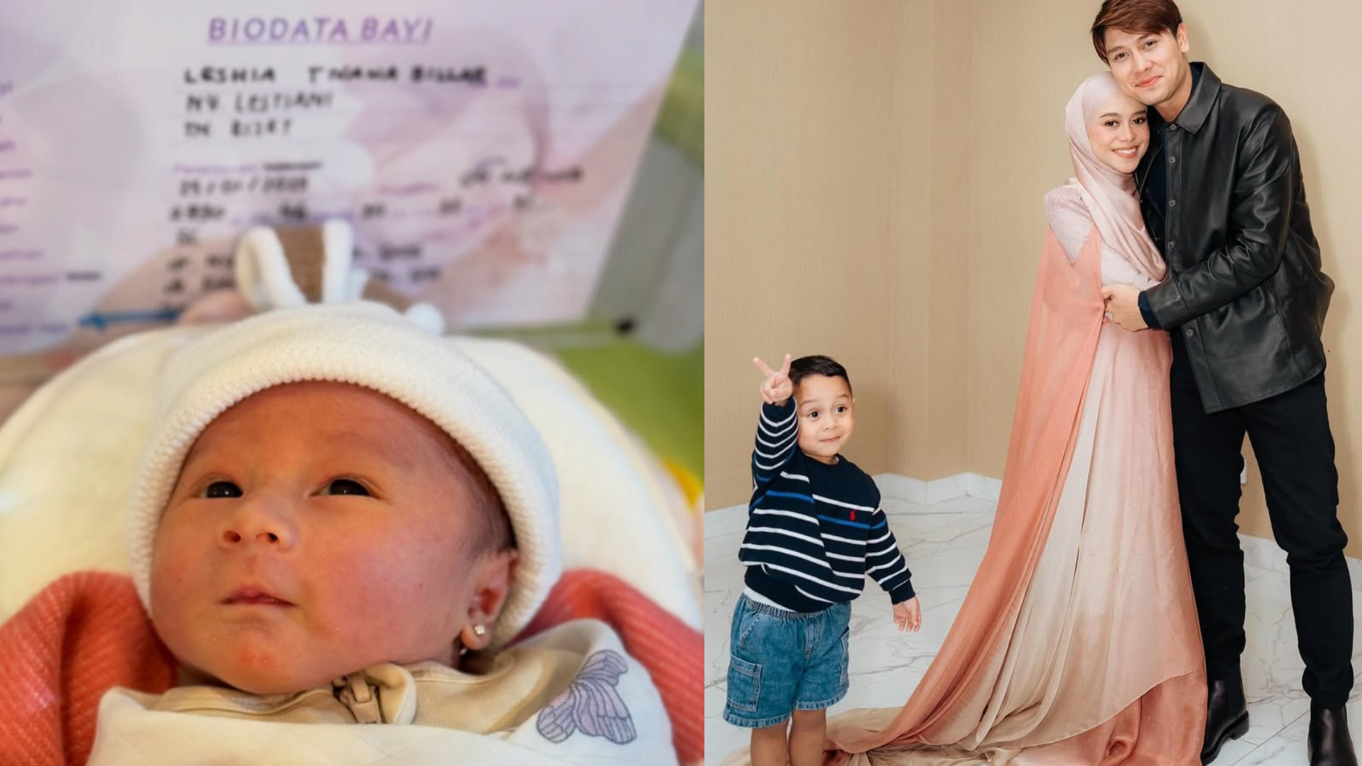 Rizky Billar dan Lesti Kejora bersama kedua anaknya
