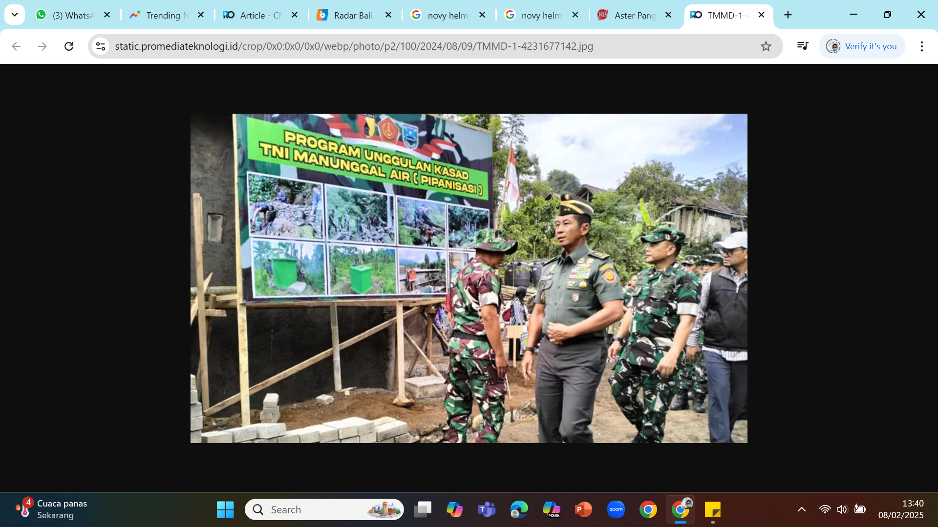 DIRUT BARU BULOG - Asisten Teritorial Panglima TNI Mayjen Novi Helmy Prasetya yang hari ini menjabat dirut Bulog.