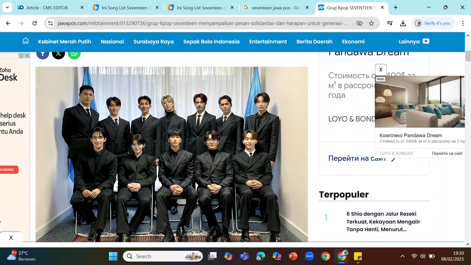 SAY THE NAME: Personel Seventeen saat hadir dalam 13th UNESCO Youth Forum di Paris.