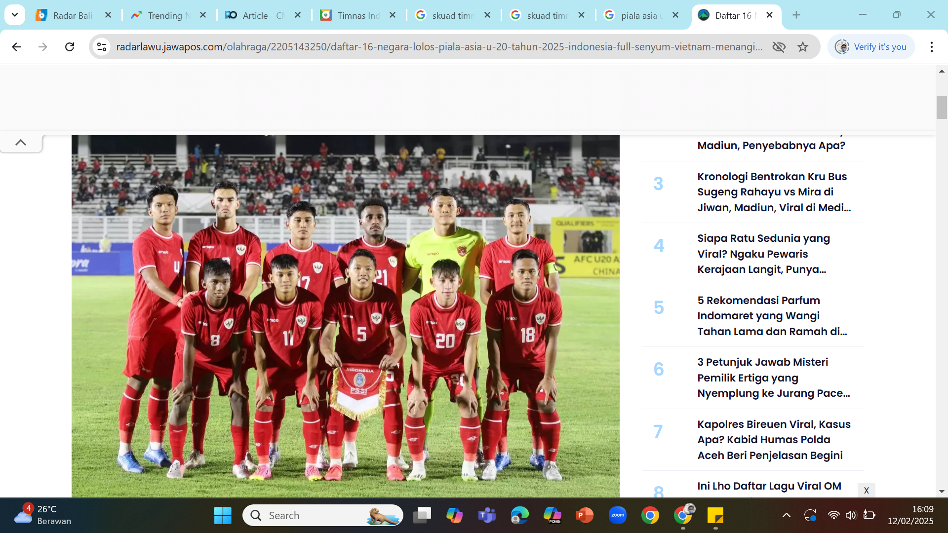 BUKA PELUANG - Timnas U-20 hari ini bertanding melawan Iran U-20 di Piala Asia U-20 2025 di Tiongkok.