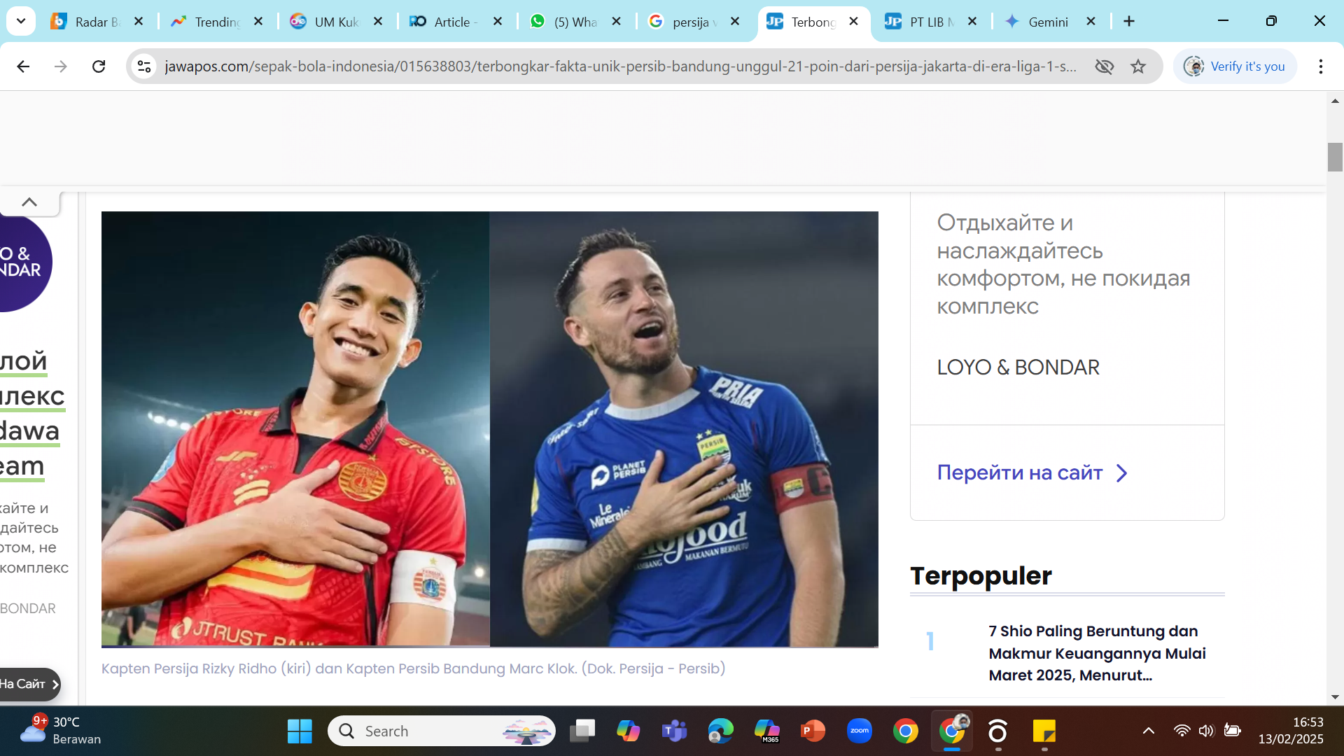Kapten Persija Rizky Ridho vs Kapten Persib Marc Kloc