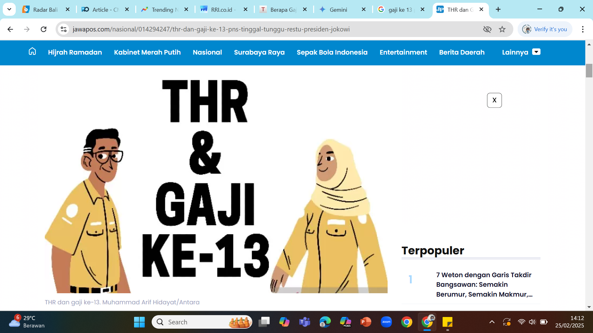 Ilustrasi - Gaji ke-13 PNS, PPPK, dan Pensiunan PNS