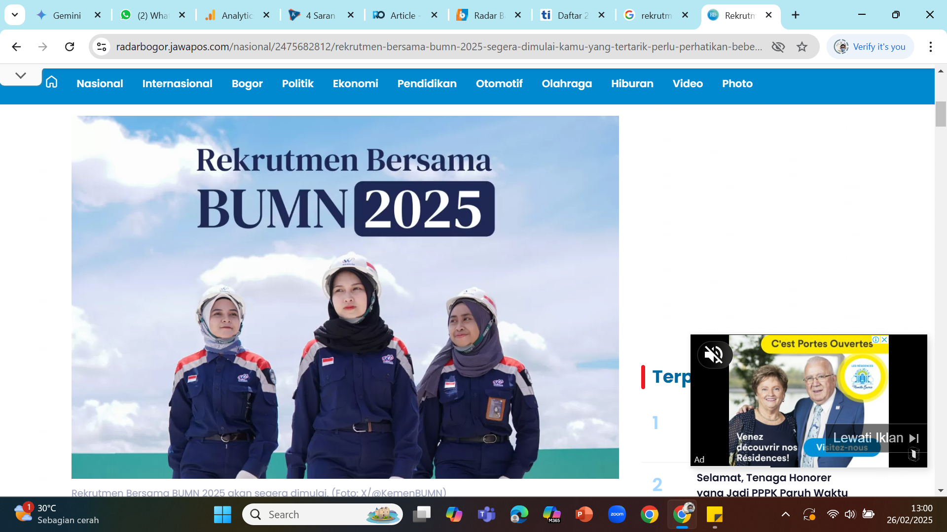Ilustrasi - Rekrutmen Bersama BUMN 2025.