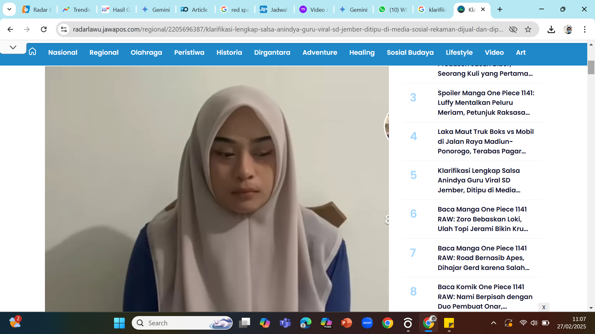 PEMBELAJARAN BERHARGA - Salsa yang video tidak senonohnya viral membuat klarifikasi di akun media sosialnya.