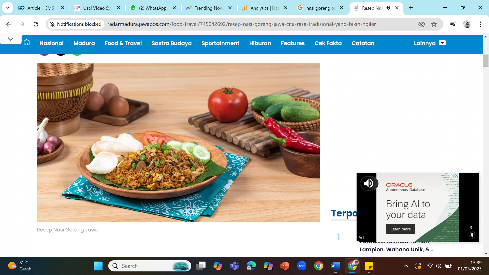 SINGKAT LEZAT - Nasi Goreng Telur Orak-Arik